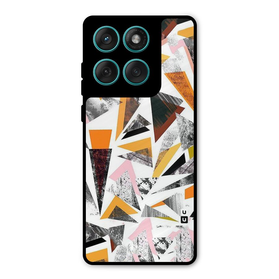 Abstract Sketchy Triangles Metal Back Case for Motorola Edge 60