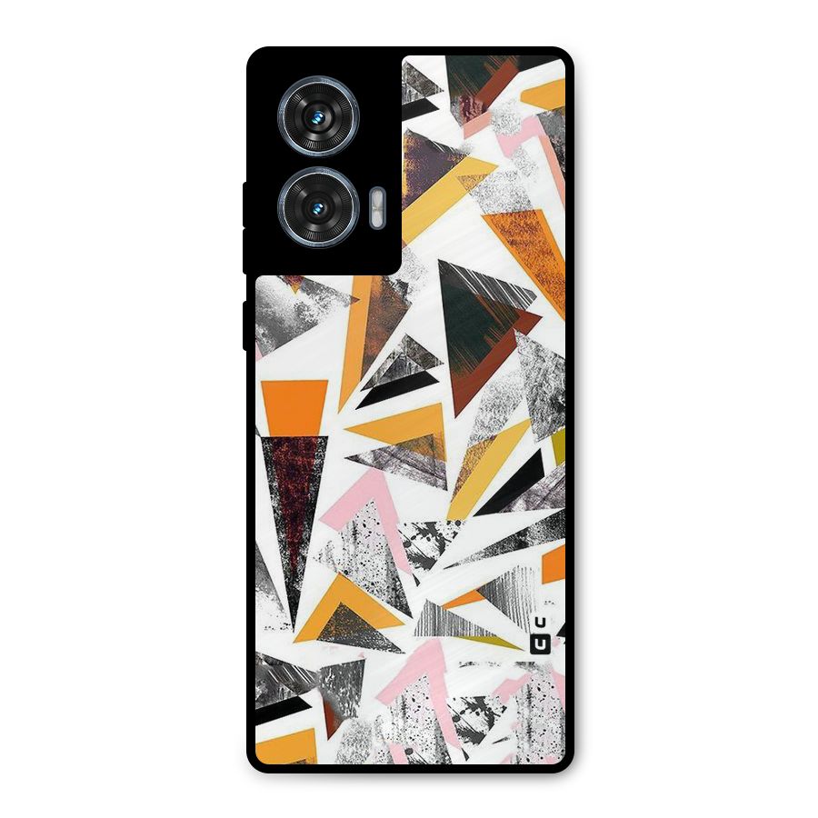 Abstract Sketchy Triangles Metal Back Case for Motorola G96