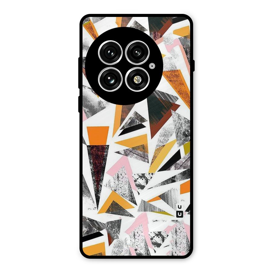 Abstract Sketchy Triangles Metal Back Case for OnePlus 13