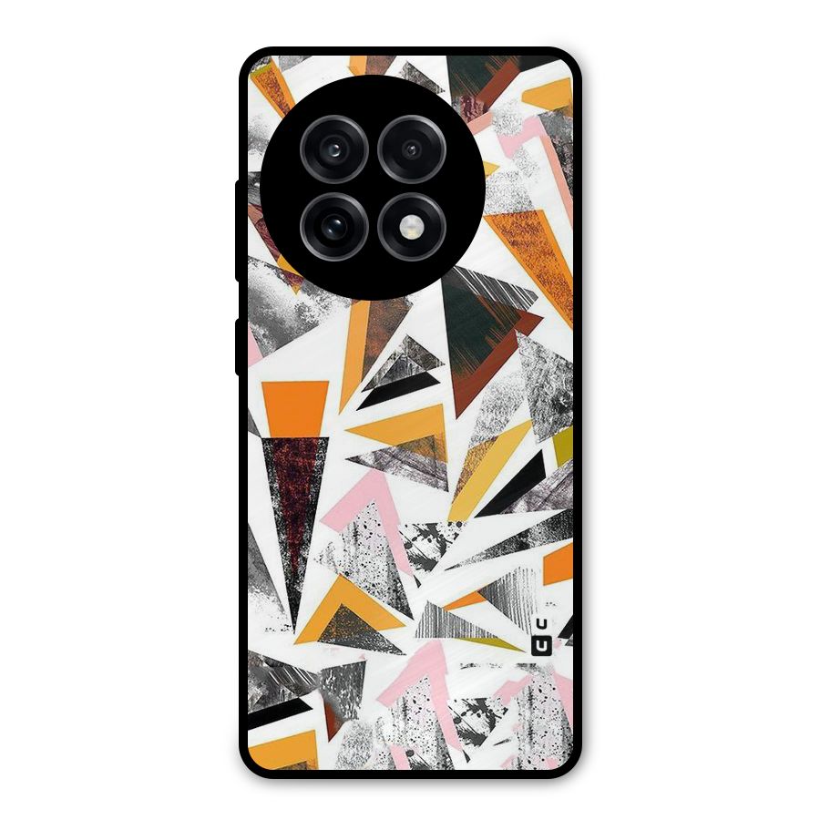Abstract Sketchy Triangles Metal Back Case for OnePlus 13R