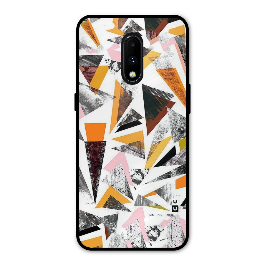 Abstract Sketchy Triangles Metal Back Case for OnePlus 7