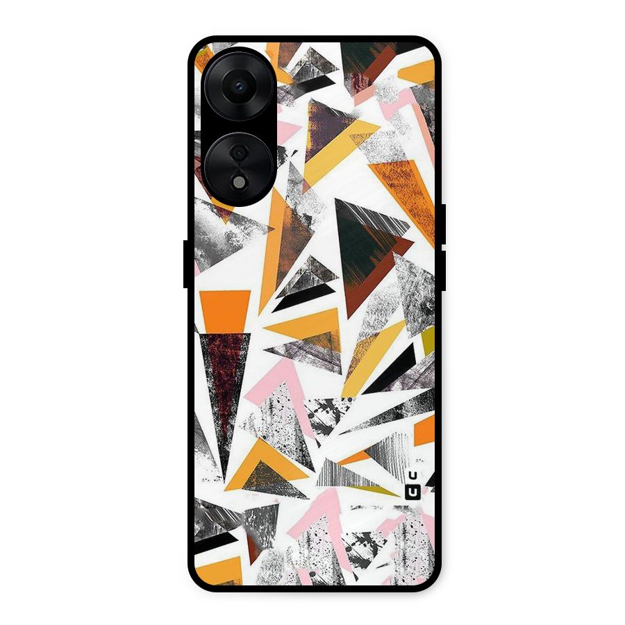 Abstract Sketchy Triangles Metal Back Case for Oppo A78 5G