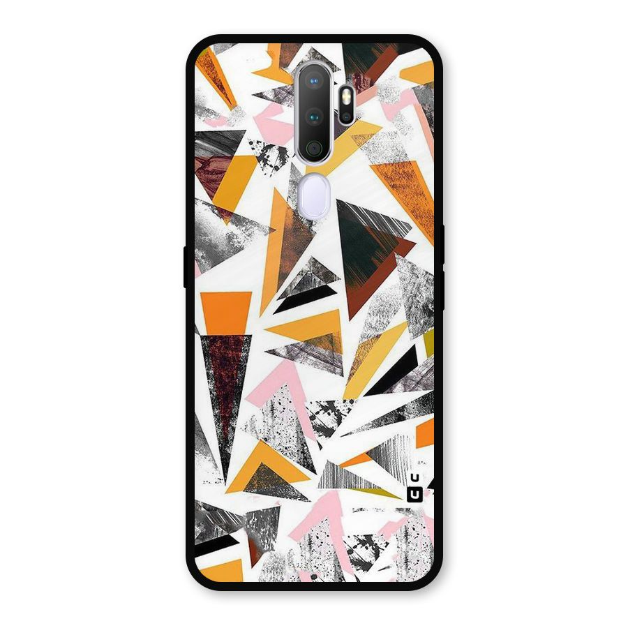 Abstract Sketchy Triangles Metal Back Case for Oppo A9 (2020)