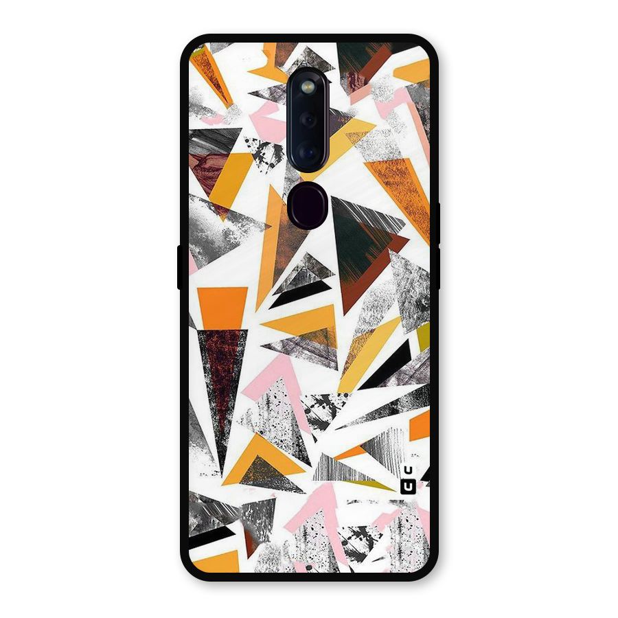 Abstract Sketchy Triangles Metal Back Case for Oppo F11 Pro