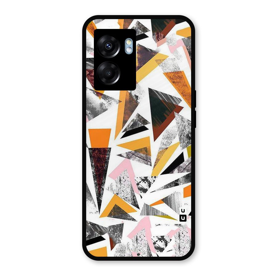 Abstract Sketchy Triangles Metal Back Case for Oppo K10 (5G)
