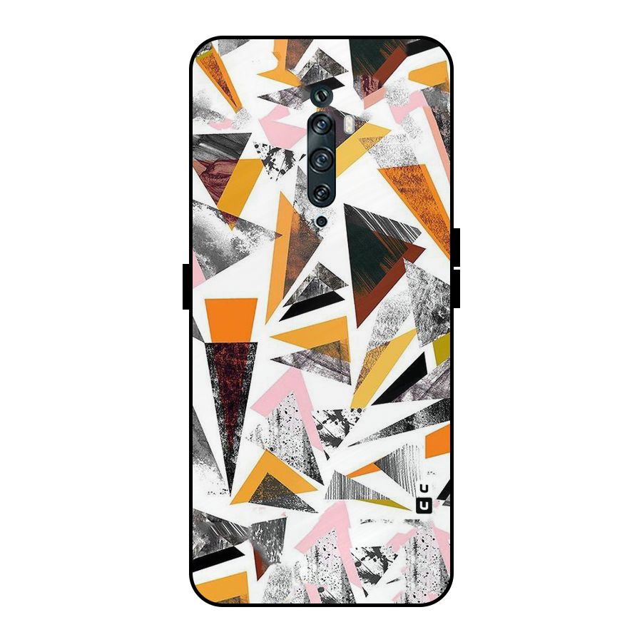 Abstract Sketchy Triangles Metal Back Case for Oppo Reno2 Z