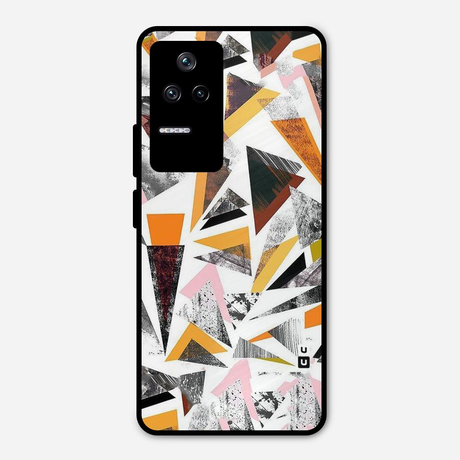 Abstract Sketchy Triangles Metal Back Case for Poco F4 5G