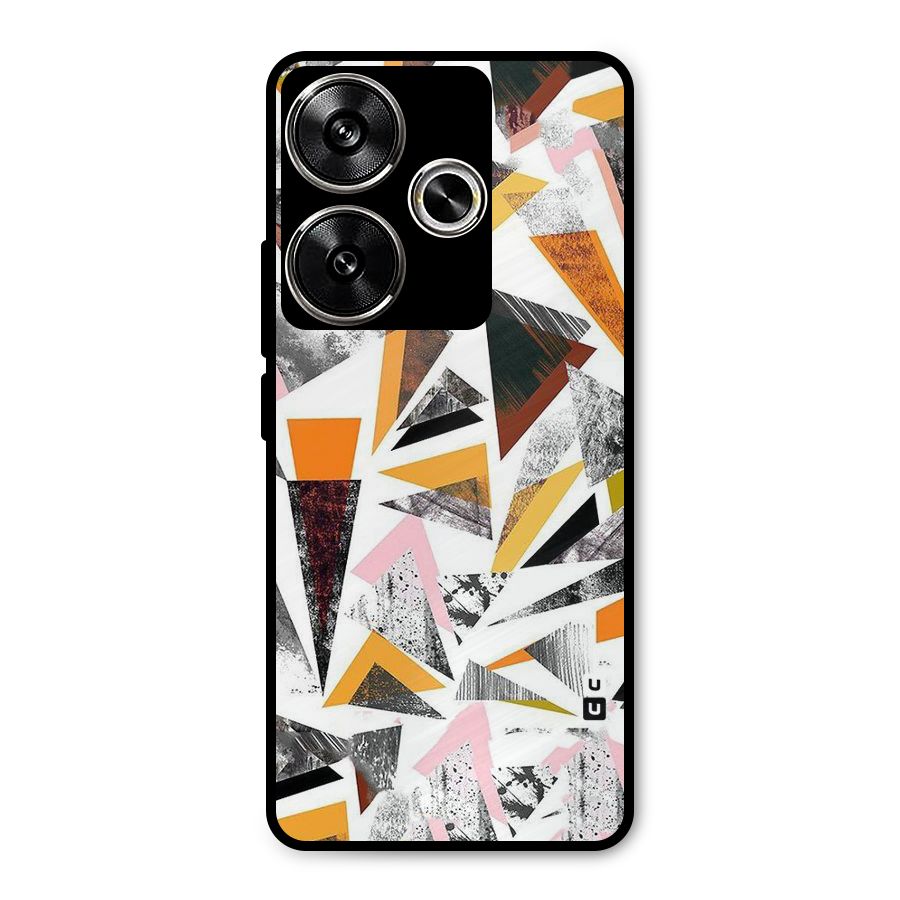 Abstract Sketchy Triangles Metal Back Case for Poco F6