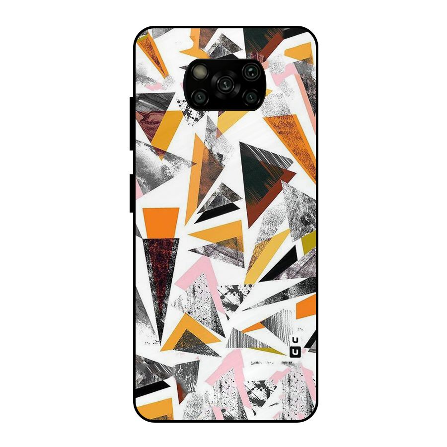 Abstract Sketchy Triangles Metal Back Case for Poco X3