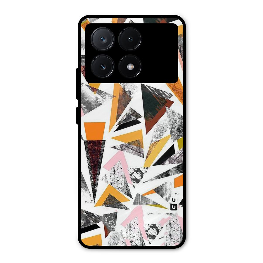 Abstract Sketchy Triangles Metal Back Case for Poco X6 Pro