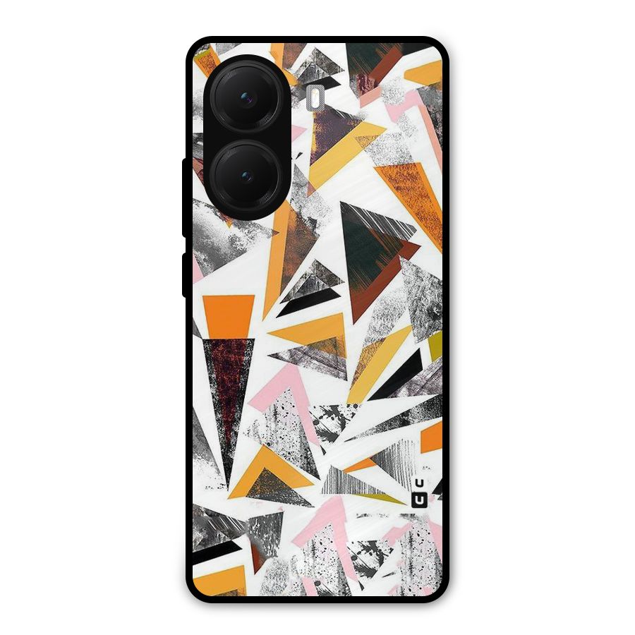Abstract Sketchy Triangles Metal Back Case for Poco X7 Pro