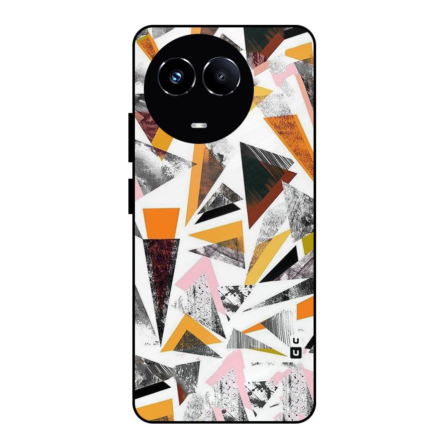 Abstract Sketchy Triangles Metal Back Case for Realme 11X