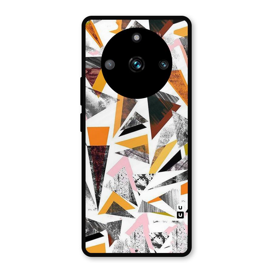 Abstract Sketchy Triangles Metal Back Case for Realme 11 Pro