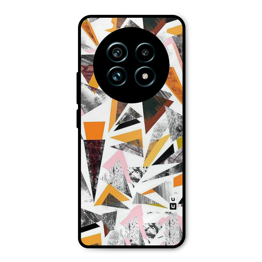 Abstract Sketchy Triangles Metal Back Case for Realme 13 Pro Plus