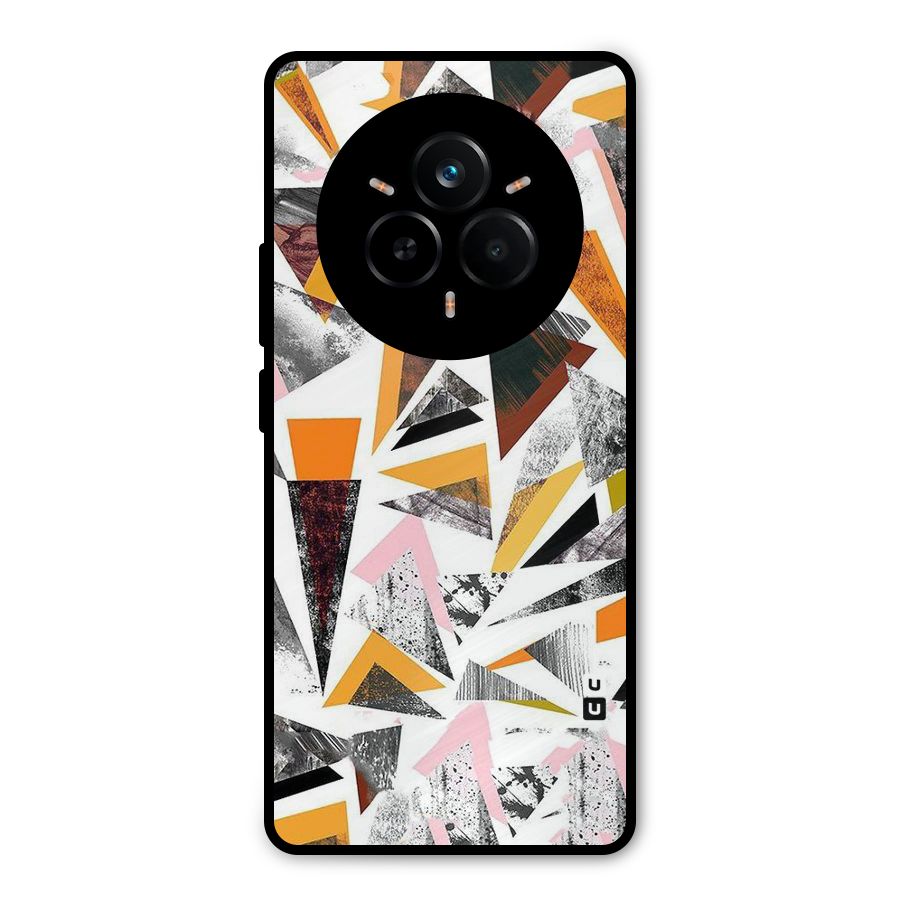 Abstract Sketchy Triangles Metal Back Case for Realme 14 Pro