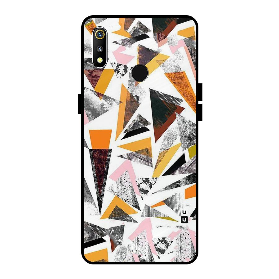 Abstract Sketchy Triangles Metal Back Case for Realme 3i