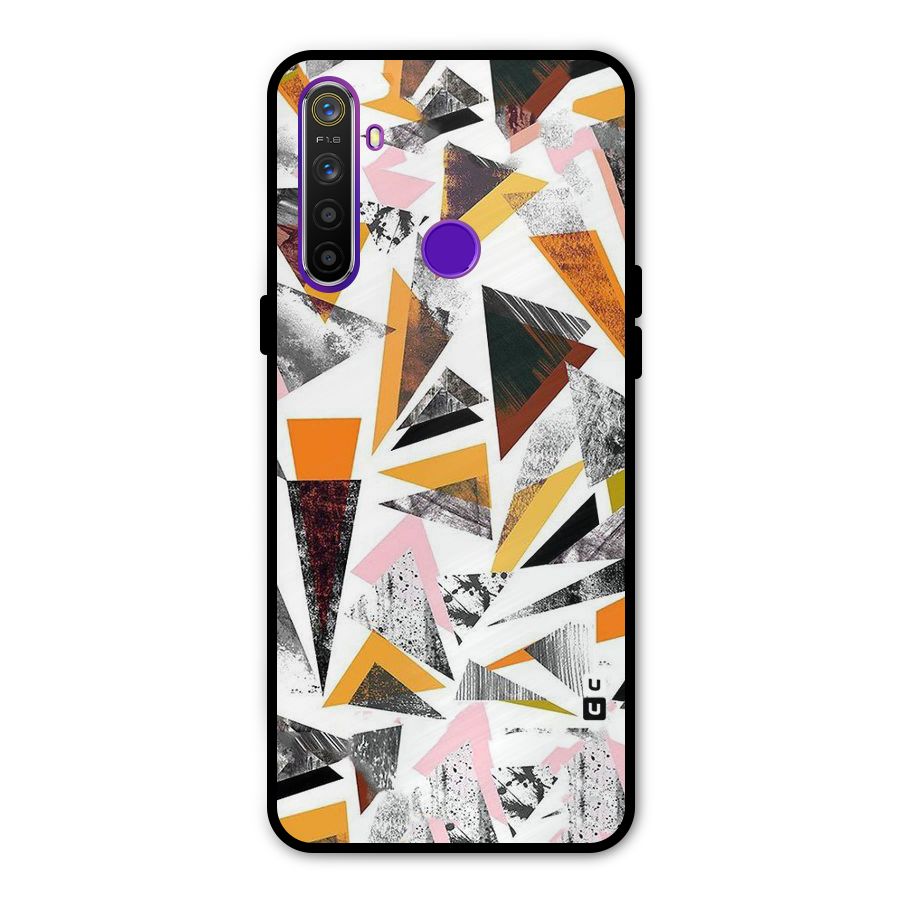 Abstract Sketchy Triangles Metal Back Case for Realme 5