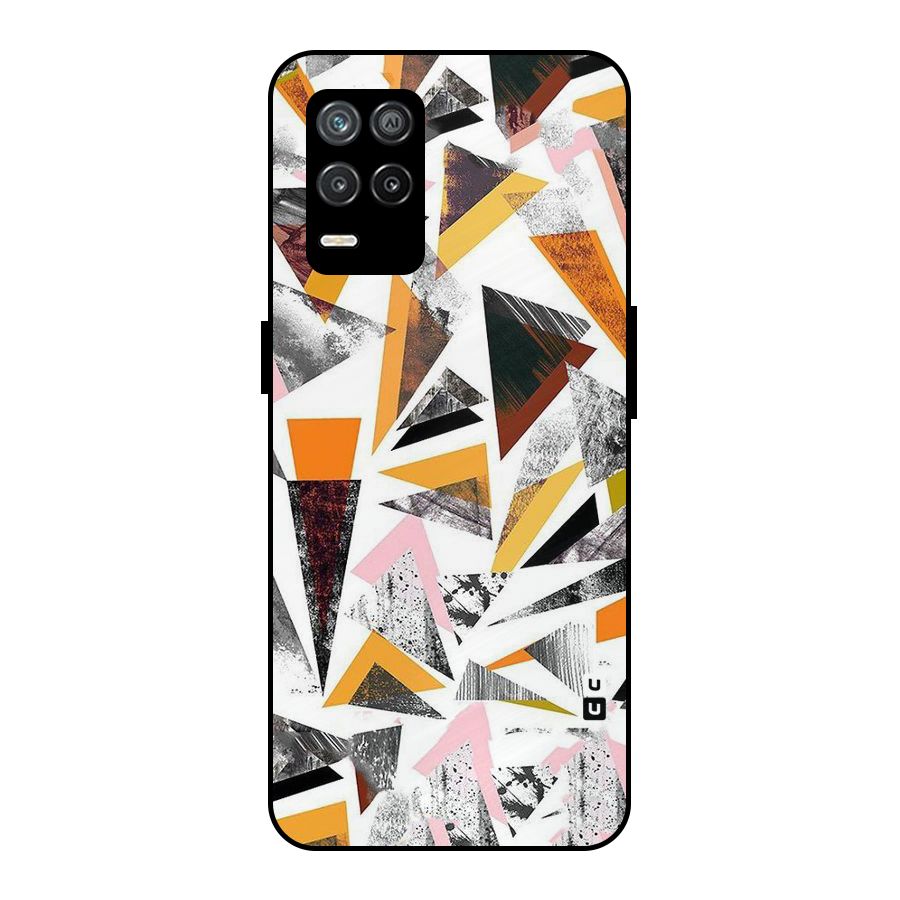 Abstract Sketchy Triangles Metal Back Case for Realme 8 5G