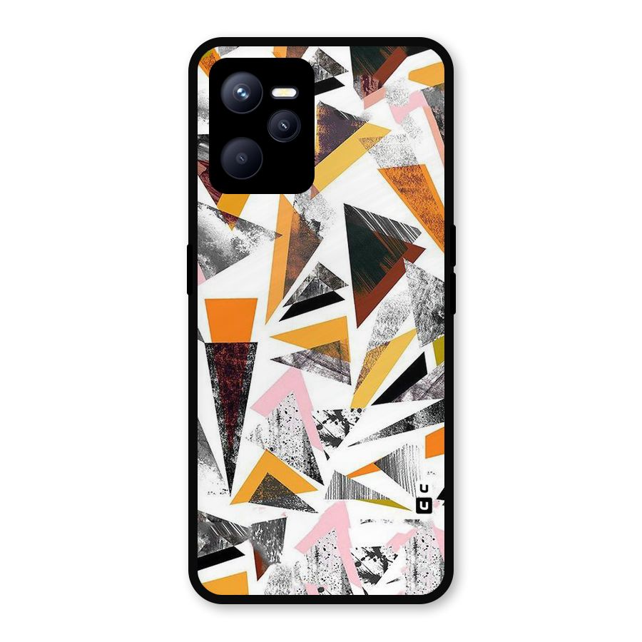Abstract Sketchy Triangles Metal Back Case for Realme C35