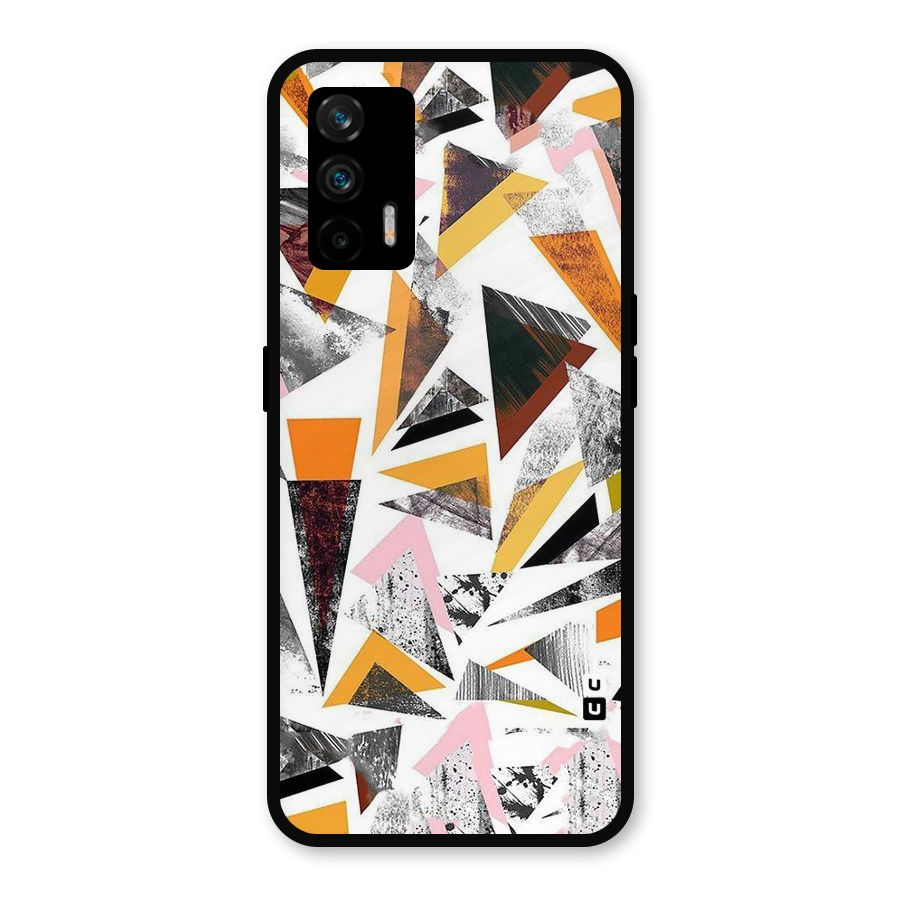 Abstract Sketchy Triangles Metal Back Case for Realme GT 5G