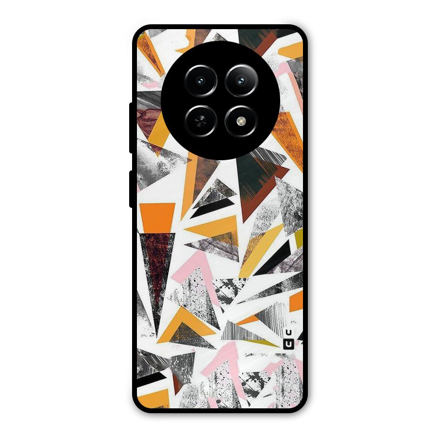 Abstract Sketchy Triangles Metal Back Case for Realme Narzo 70x 5G