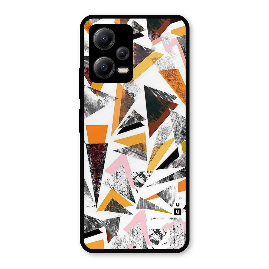 Abstract Sketchy Triangles Metal Back Case for Redmi Note 12 5G
