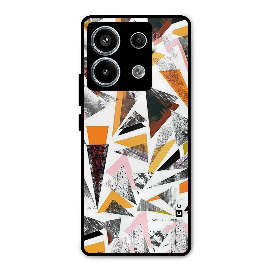 Abstract Sketchy Triangles Metal Back Case for Redmi Note 13 Pro 5G