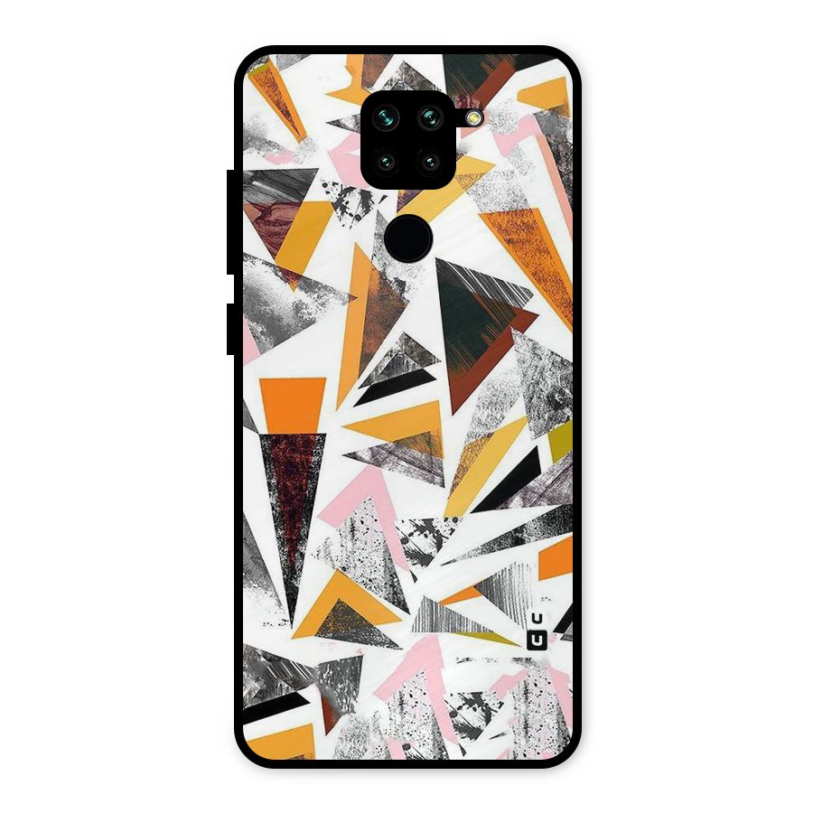 Abstract Sketchy Triangles Metal Back Case for Redmi Note 9