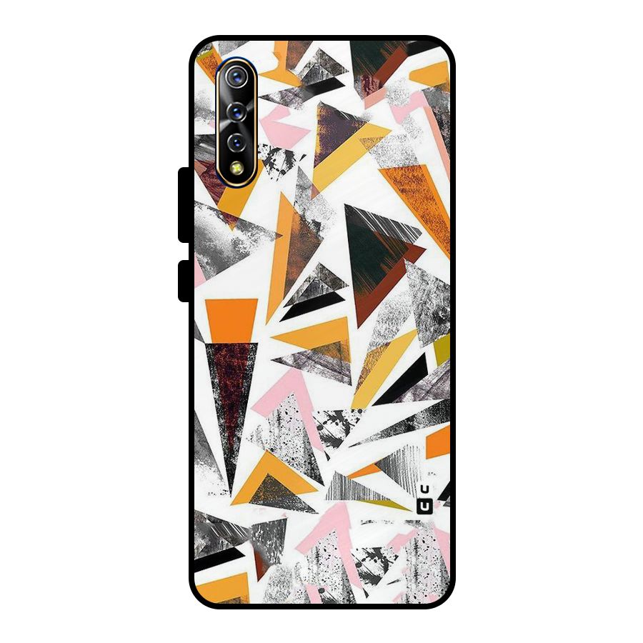 Abstract Sketchy Triangles Metal Back Case for Vivo S1