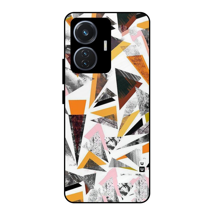 Abstract Sketchy Triangles Metal Back Case for Vivo T1 44W