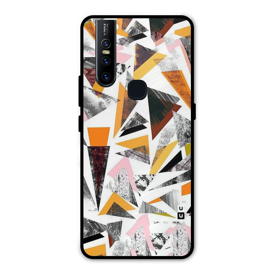 Abstract Sketchy Triangles Metal Back Case for Vivo V15