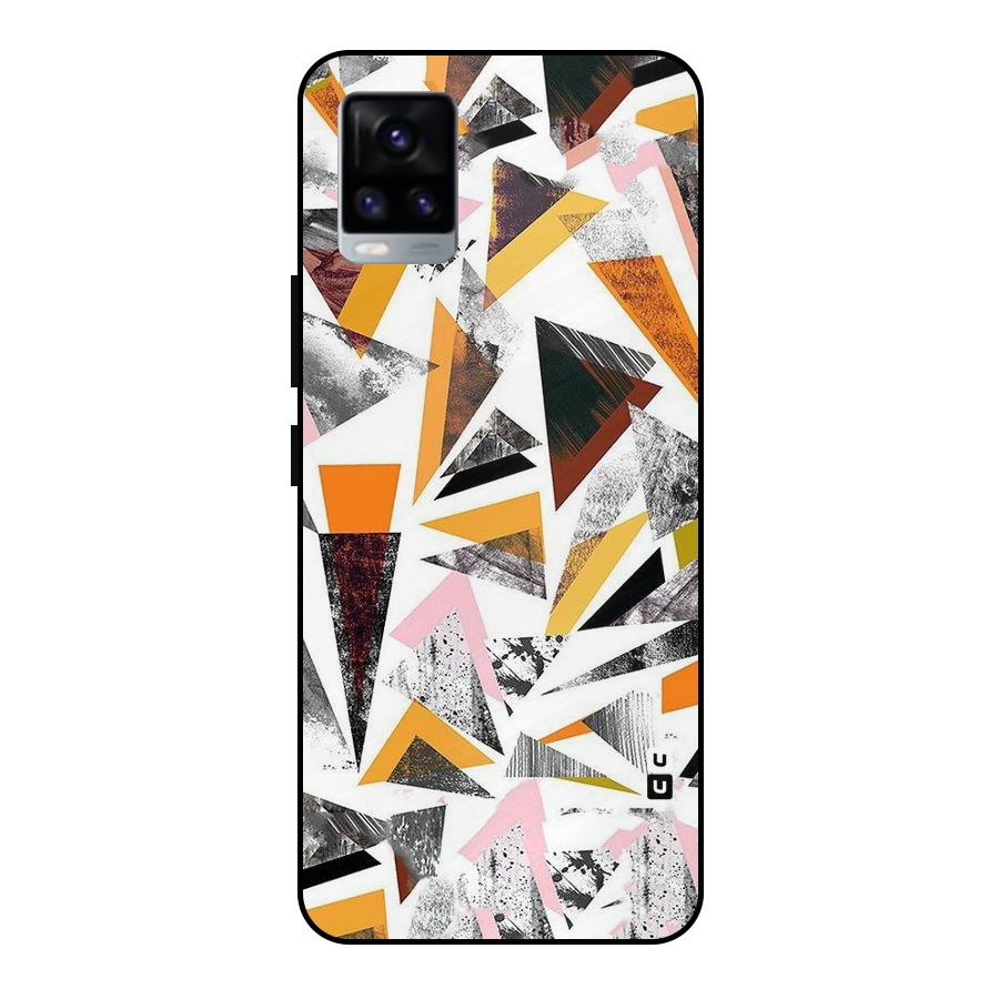 Abstract Sketchy Triangles Metal Back Case for Vivo V20 2021