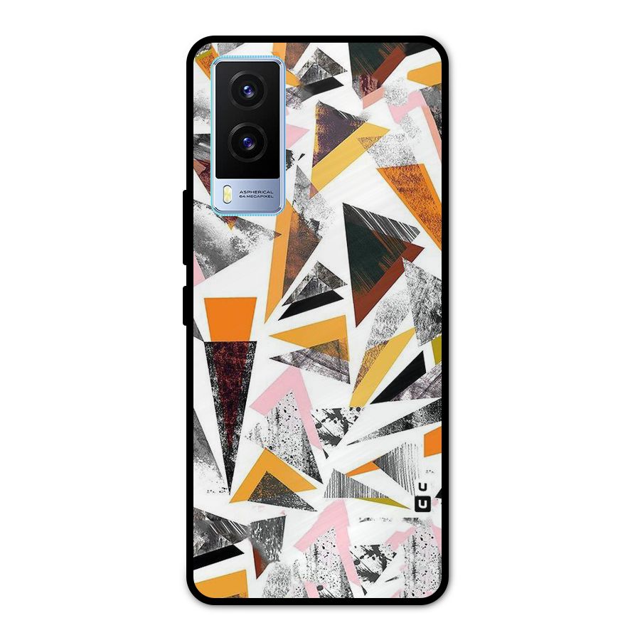 Abstract Sketchy Triangles Metal Back Case for Vivo V21e 5G