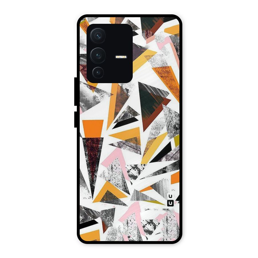 Abstract Sketchy Triangles Metal Back Case for Vivo V23 5G