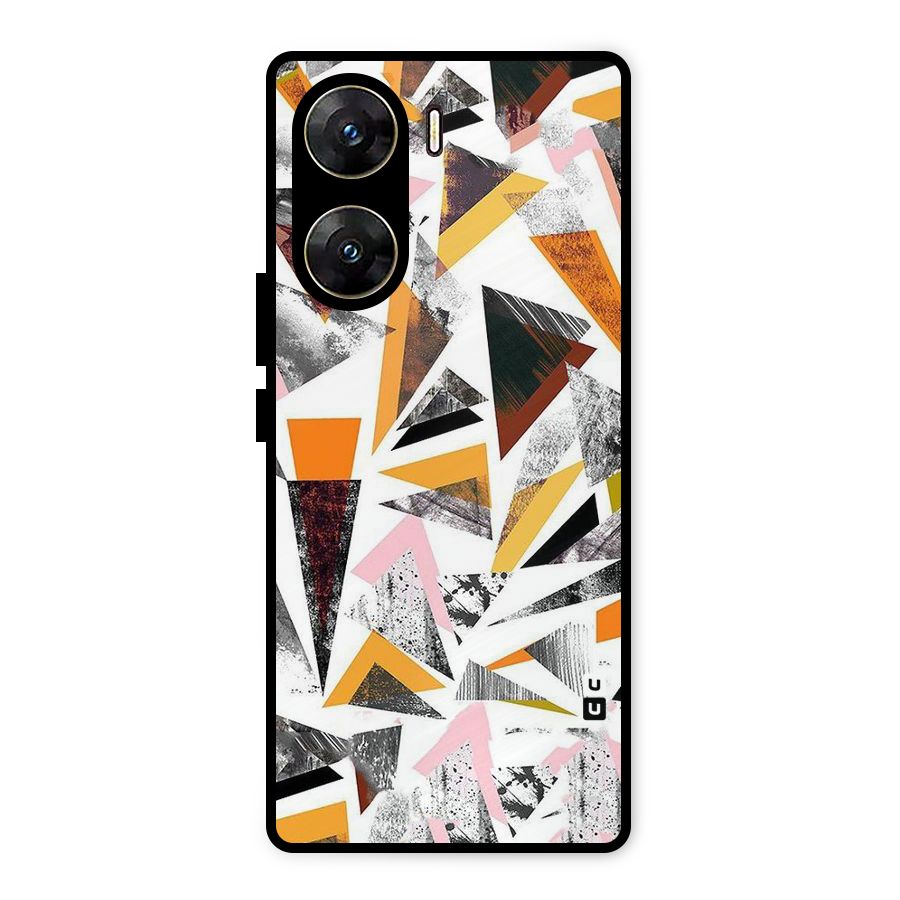 Abstract Sketchy Triangles Metal Back Case for Vivo V29e