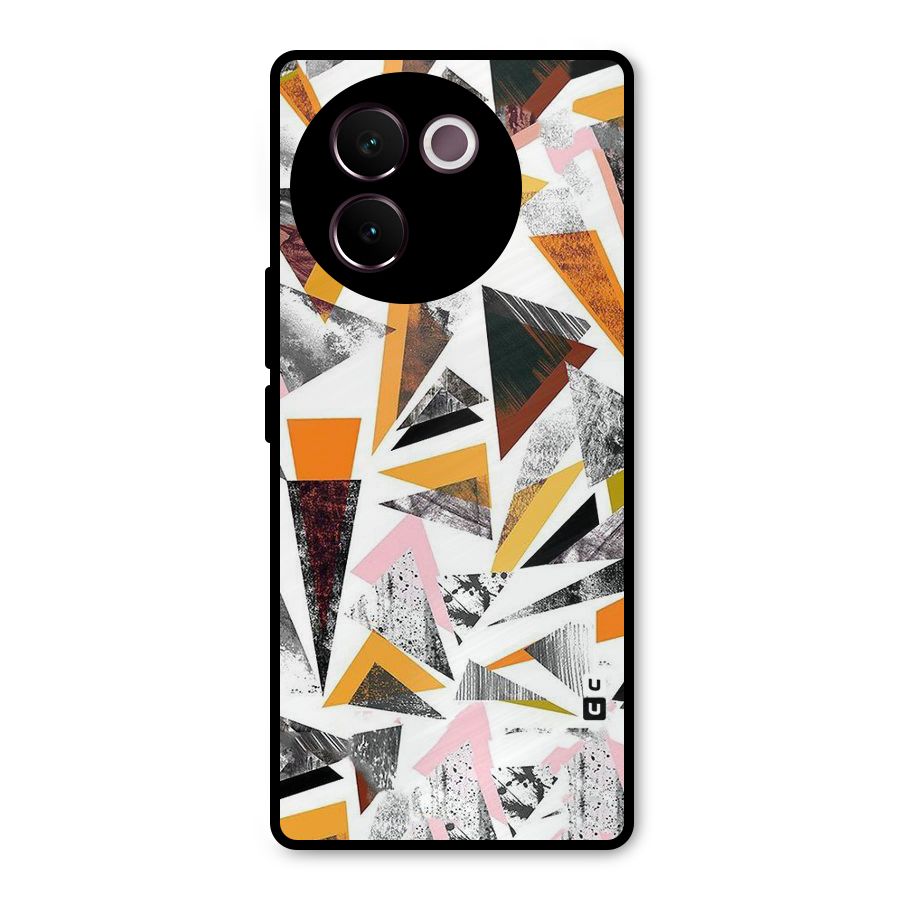 Abstract Sketchy Triangles Metal Back Case for Vivo V30e