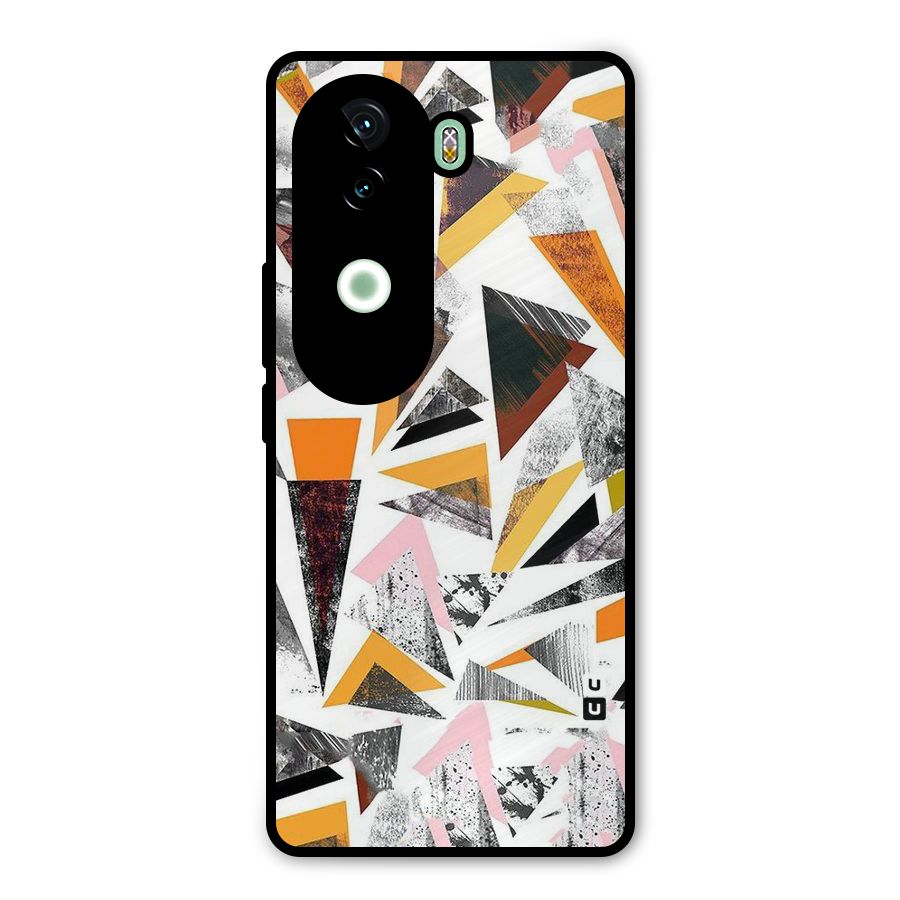 Abstract Sketchy Triangles Metal Back Case for Vivo V40e