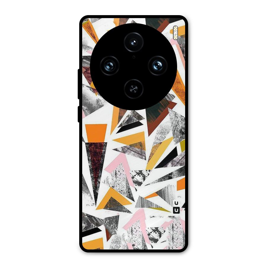Abstract Sketchy Triangles Metal Back Case for Vivo X100 Pro