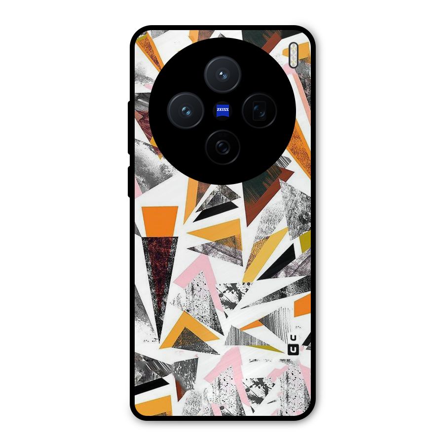 Abstract Sketchy Triangles Metal Back Case for Vivo X200