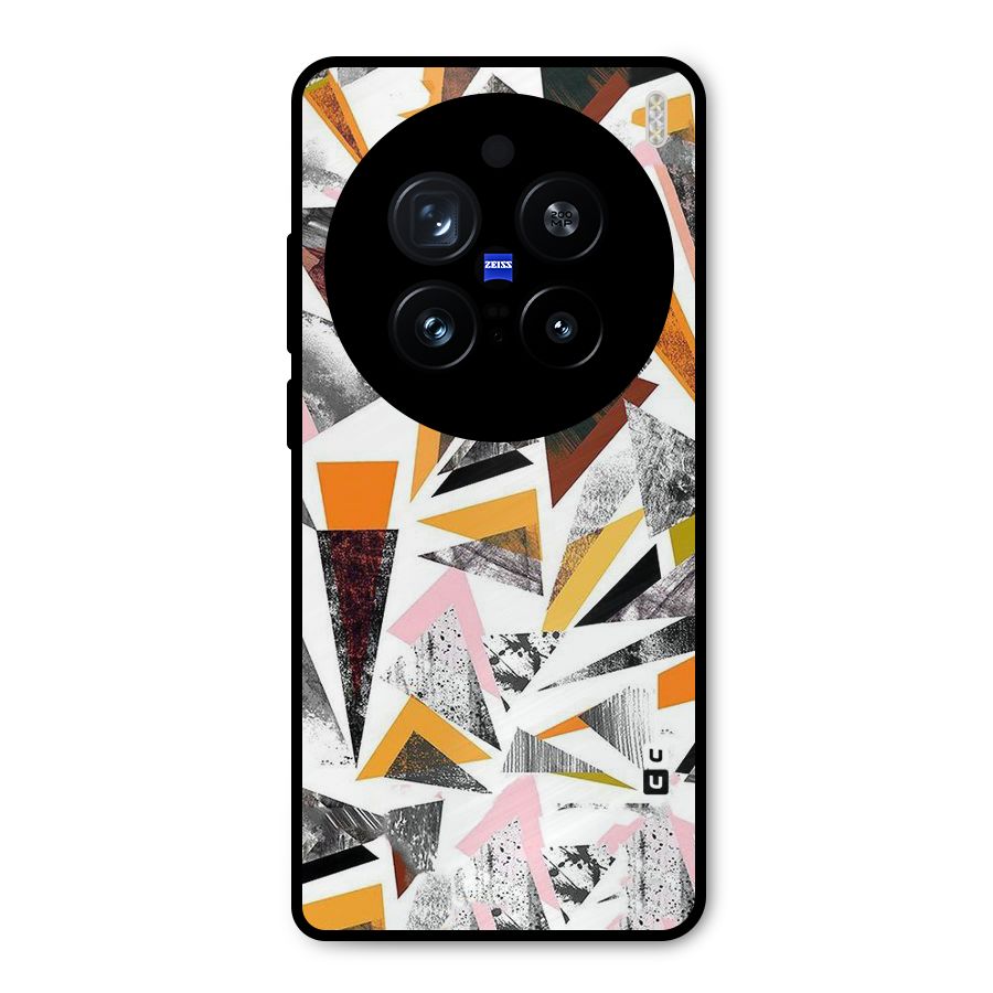 Abstract Sketchy Triangles Metal Back Case for Vivo X200 Pro