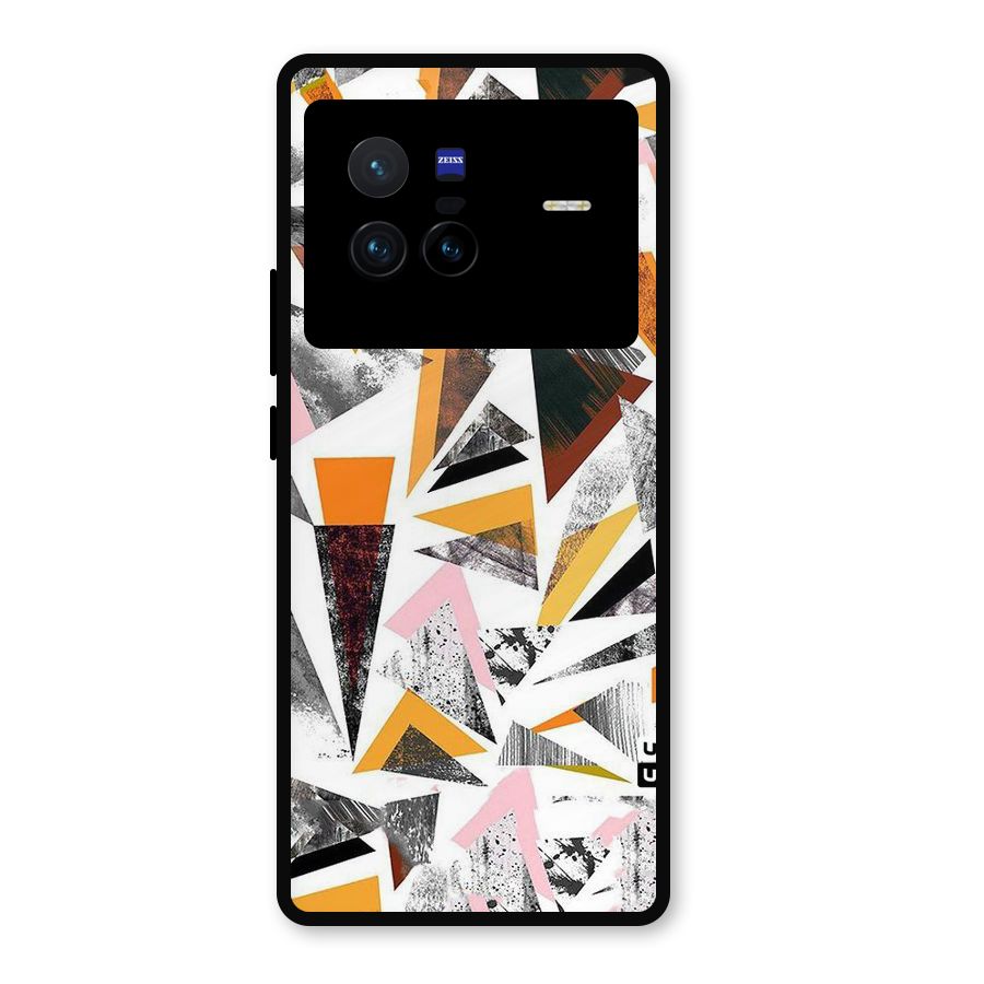 Abstract Sketchy Triangles Metal Back Case for Vivo X80