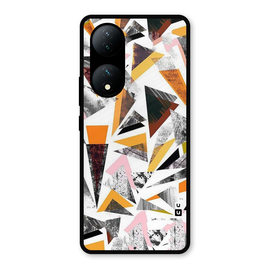 Abstract Sketchy Triangles Metal Back Case for Vivo Y100a