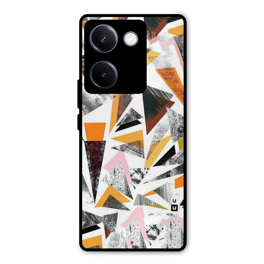 Abstract Sketchy Triangles Metal Back Case for Vivo Y300 Plus