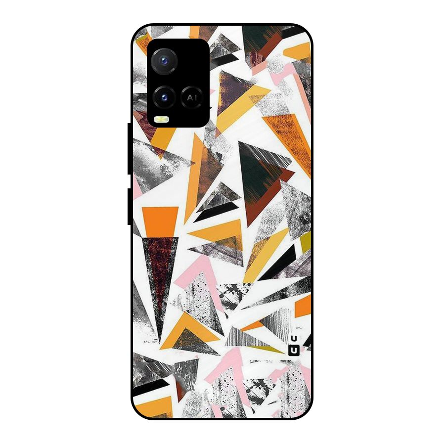 Abstract Sketchy Triangles Metal Back Case for Vivo Y33s