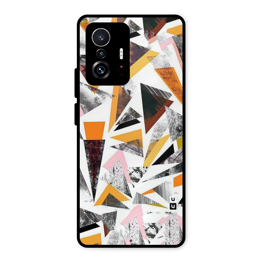 Abstract Sketchy Triangles Metal Back Case for Xiaomi 11T Pro