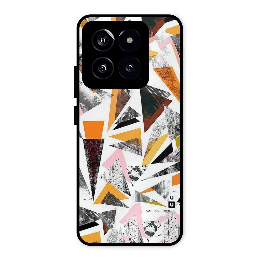 Abstract Sketchy Triangles Metal Back Case for Xiaomi 14