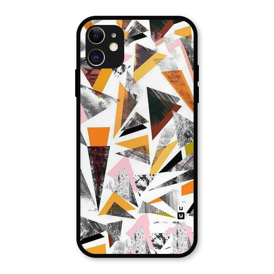 Abstract Sketchy Triangles Metal Back Case for iPhone 11
