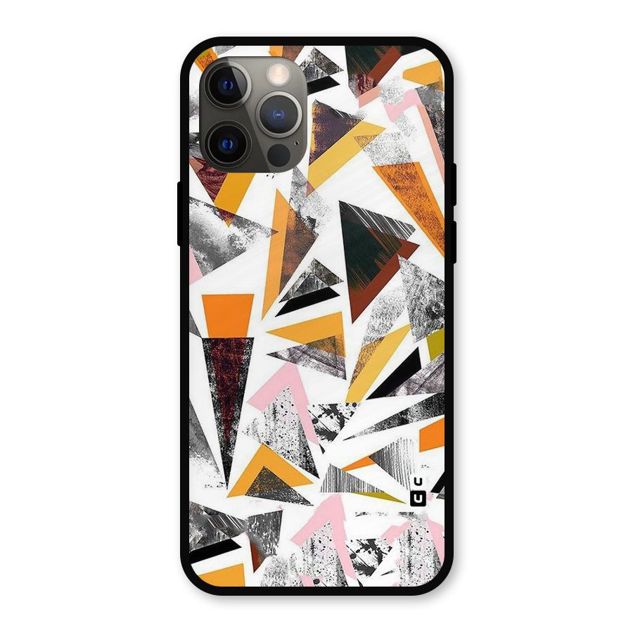 Abstract Sketchy Triangles Metal Back Case for iPhone 12 Pro