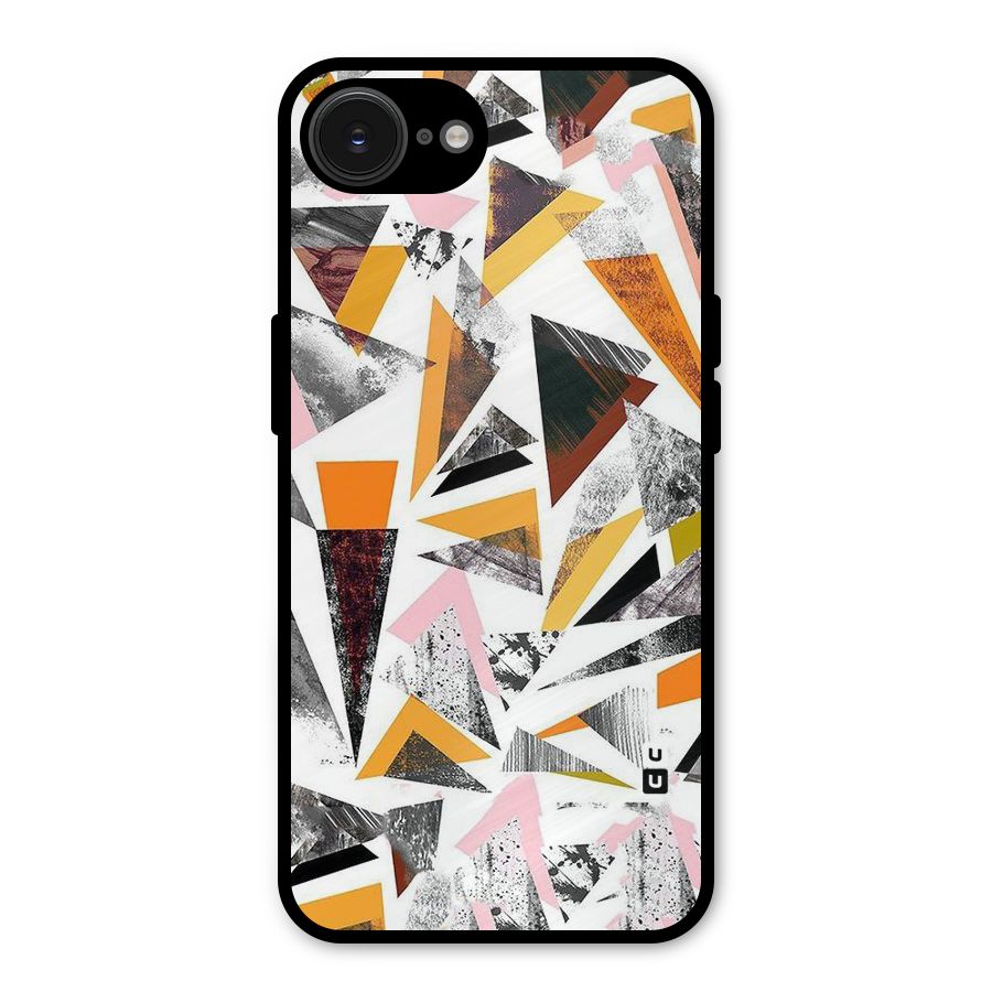 Abstract Sketchy Triangles Metal Back Case for iPhone 16e