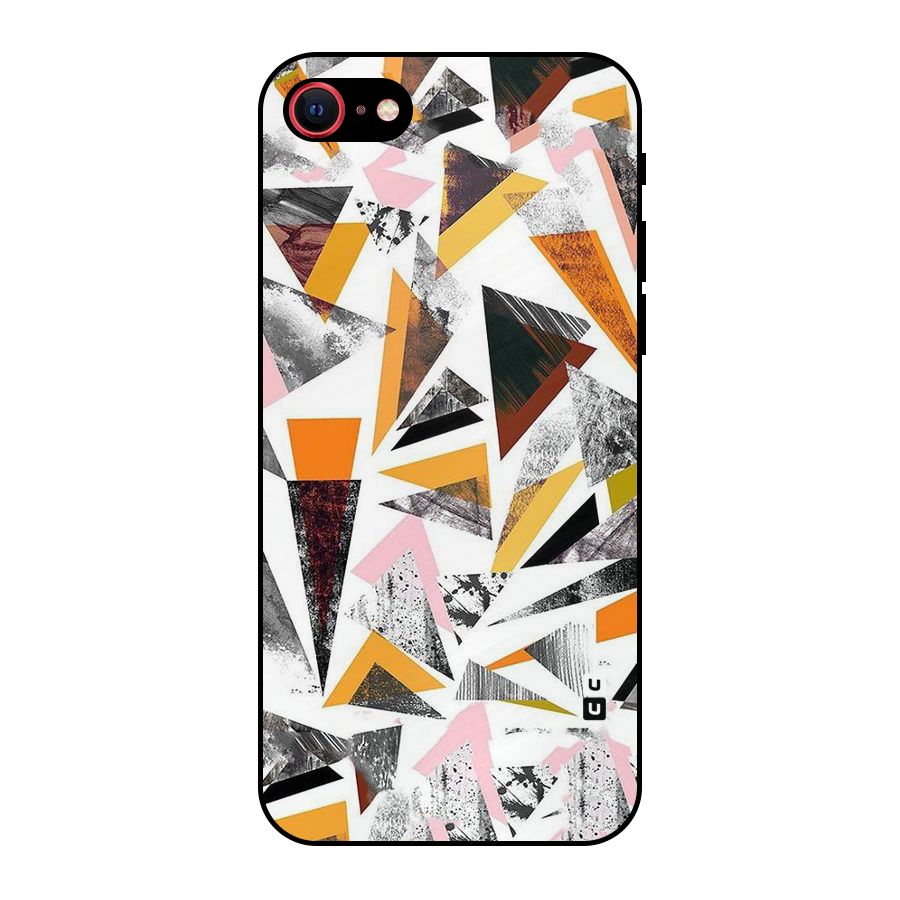 Abstract Sketchy Triangles Metal Back Case for iPhone 8